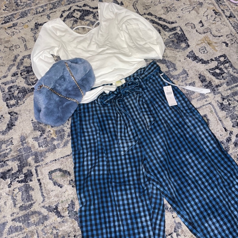 MAEVE CHECKERED WASHED PANTS